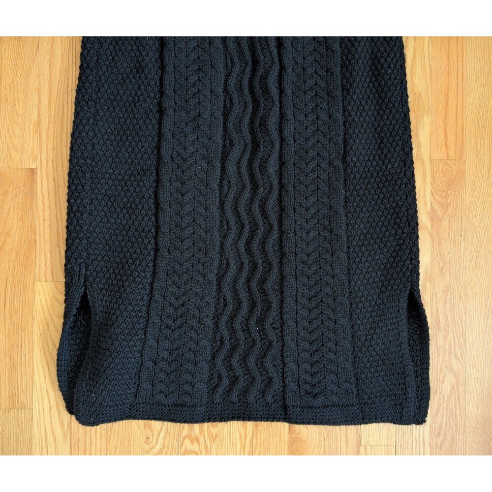 Country Club Womens Sweater Small Wool Ireland Long Duster Cable Knit Chunky - Picture 9 of 15